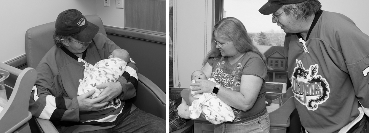 Grandparents meeting the baby