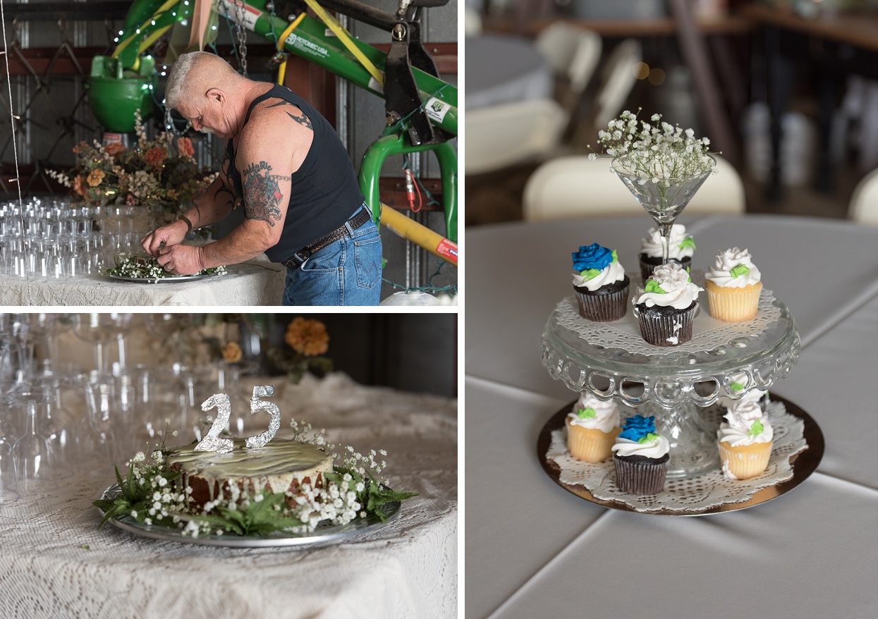 Colorado farm wedding near Larkspur, baby's breath wedding decor