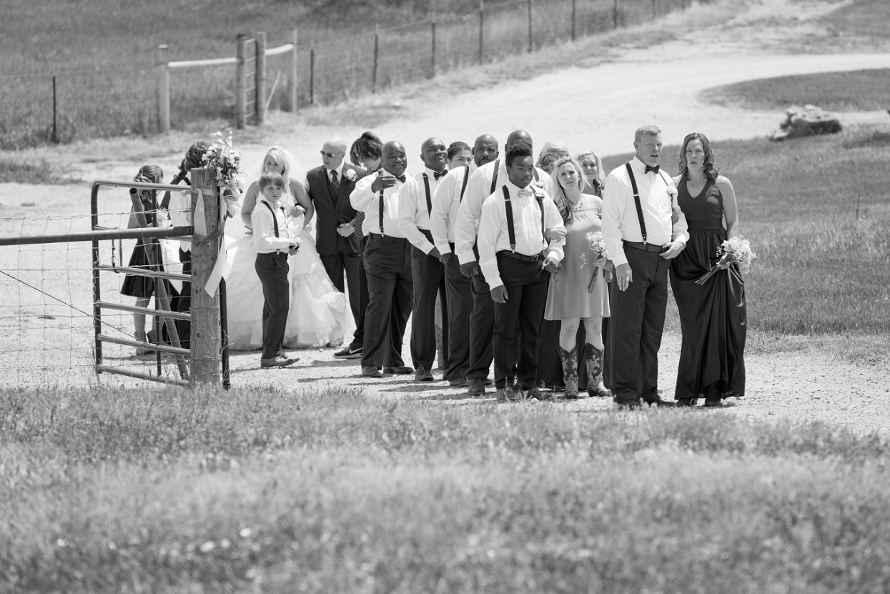 Bridal party lined up for the ceremony