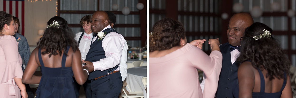 Fun dance floor candids at wedding