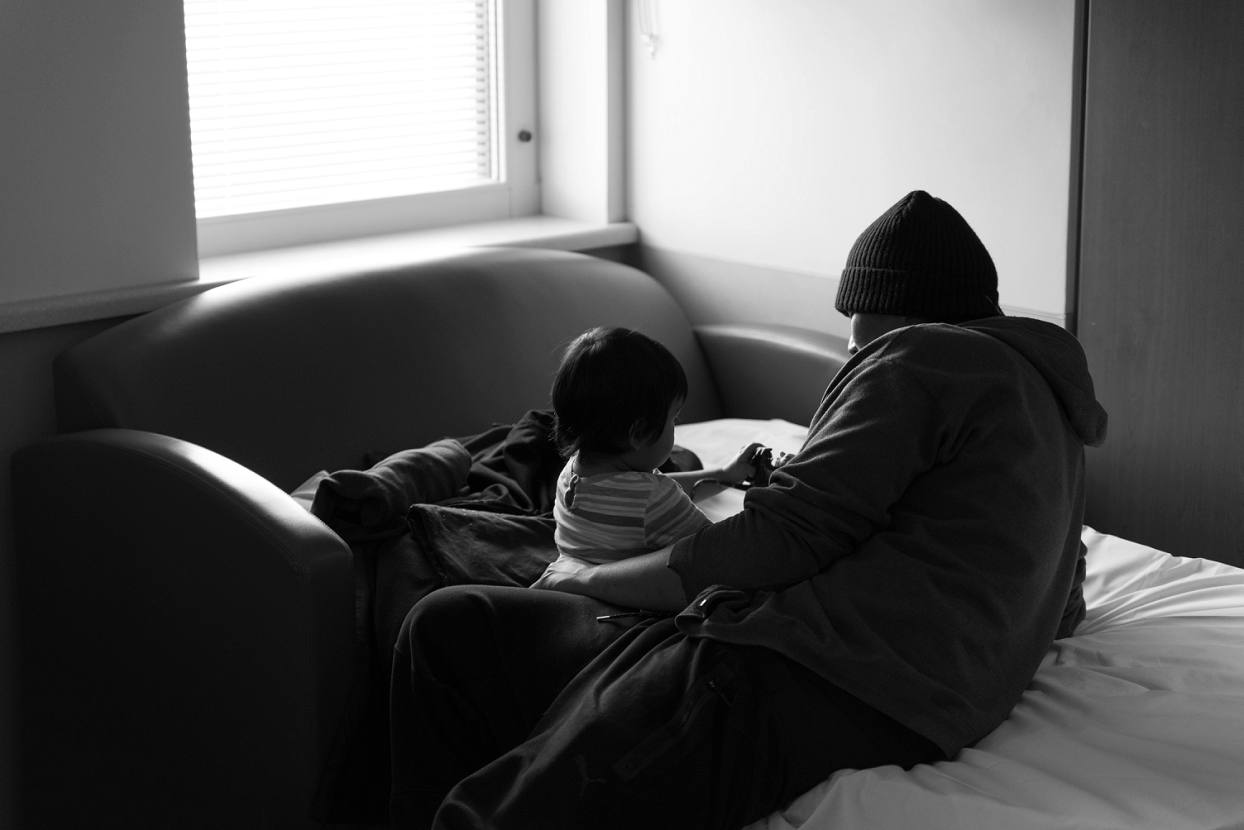 Silhouette of dad and daughter playing